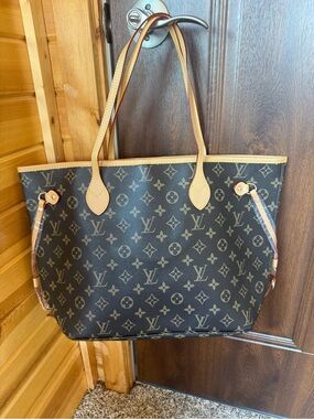Monogram Canvas Tote in Brown & Tan
